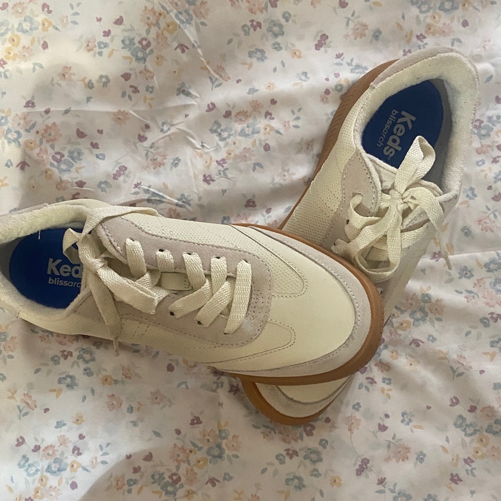 Keds Cream and Tan Sneakers